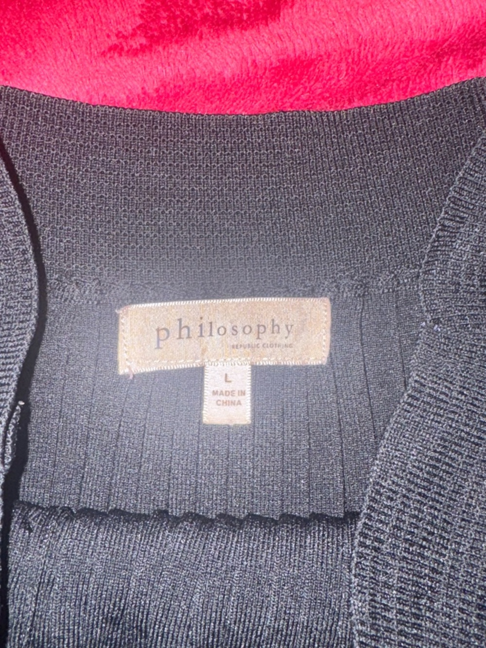 Philosophy Black Ribbed A-Line Skirt - Picture 2 of 3